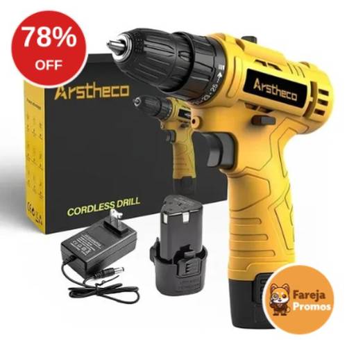 Parafusadeira Furadeira Sem Fio 25n 3/8 12v 10mm Bivolt Arstheco
